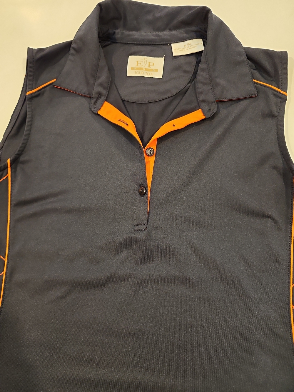 EP Pro Tour Tech Ladies Golf Athletic Tank Top Medium Navy/Orange